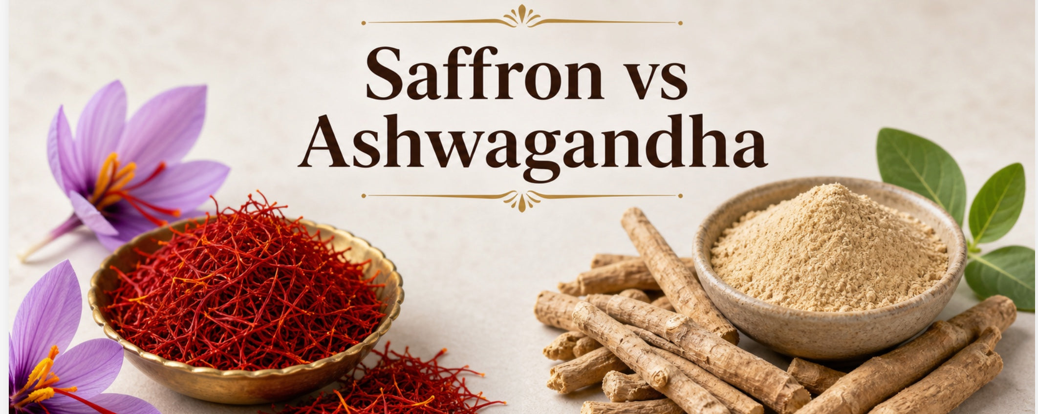 Saffron vs Ashwagandha: Which Is Better for Mood, Stress, and Daily Balance?